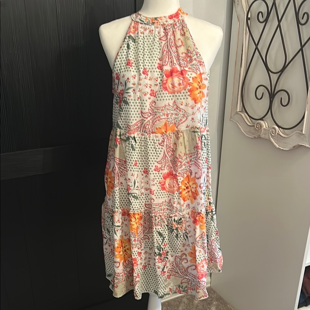 Floral Halter Neck Dress